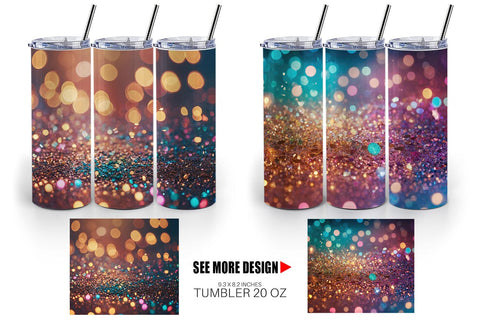 Tumbler Wrap Colorful Glitter Bokeh Sublimation artnoy 