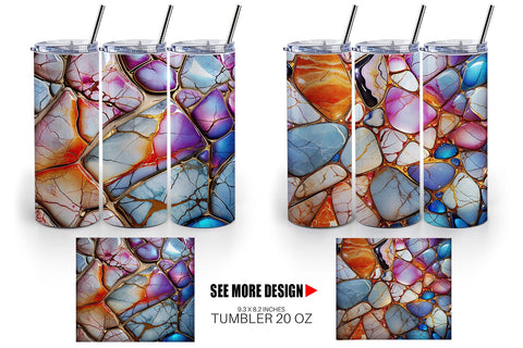 Tumbler Wrap Colorful Liquid Marble Sublimation artnoy 