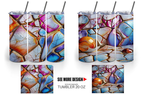 Tumbler Wrap Colorful Liquid Marble Sublimation artnoy 