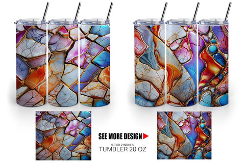 Tumbler Wrap Colorful Liquid Marble Sublimation artnoy 