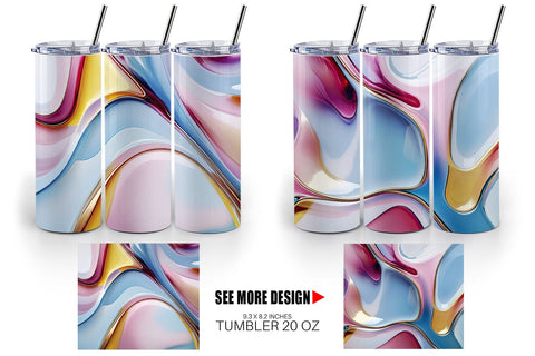 Tumbler Wrap Colorful Liquid Sublimation artnoy 