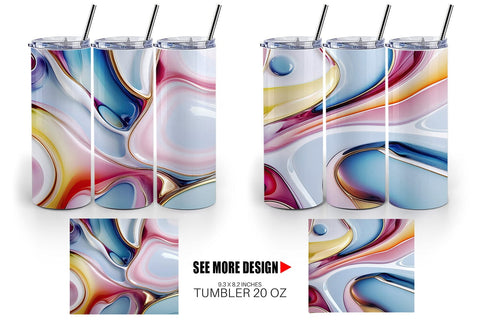 Tumbler Wrap Colorful Liquid Sublimation artnoy 