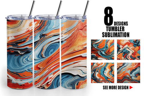 Tumbler Wrap Colorful Marble Sublimation artnoy 