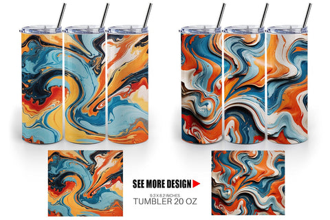Tumbler Wrap Colorful Marble Sublimation artnoy 
