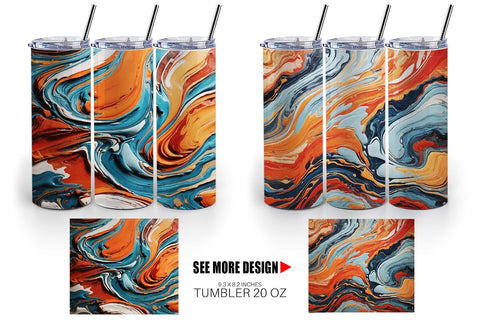 Tumbler Wrap Colorful Marble Sublimation artnoy 