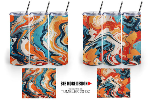 Tumbler Wrap Colorful Marble Sublimation artnoy 