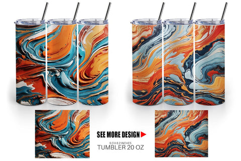Tumbler Wrap Colorful Marble Sublimation artnoy 