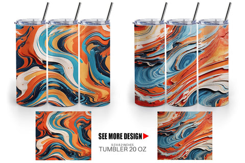 Tumbler Wrap Colorful Marble Sublimation artnoy 