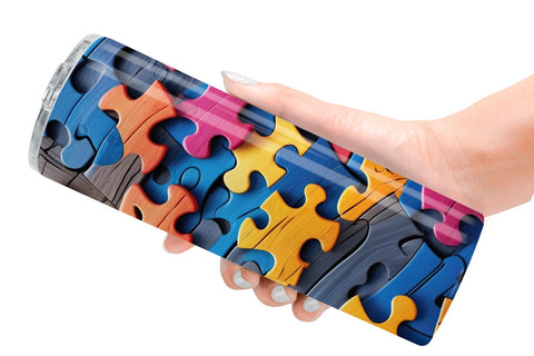 Tumbler Wrap Colorful Puzzle Pieces Sublimation artnoy 