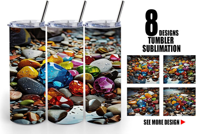 Tumbler Wrap Colorful Rocks Sublimation artnoy 