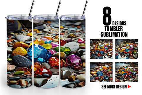 Tumbler Wrap Colorful Rocks Sublimation artnoy 