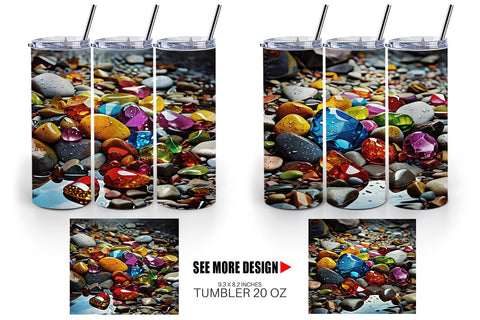 Tumbler Wrap Colorful Rocks Sublimation artnoy 