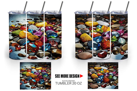 Tumbler Wrap Colorful Rocks Sublimation artnoy 
