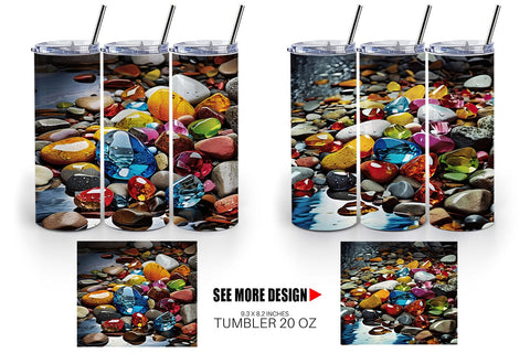 Tumbler Wrap Colorful Rocks Sublimation artnoy 
