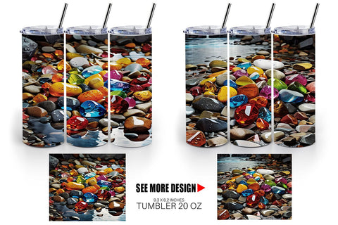 Tumbler Wrap Colorful Rocks Sublimation artnoy 