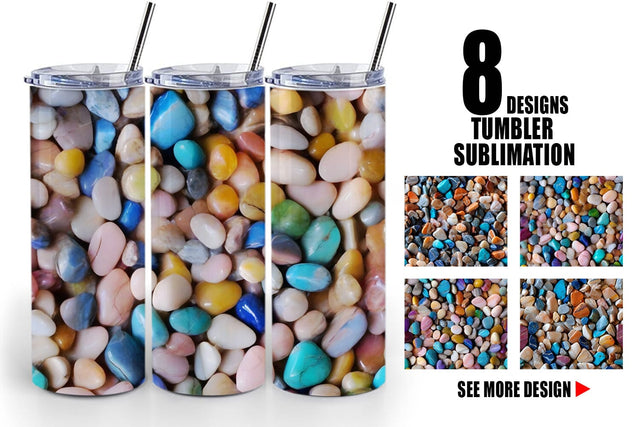 Tumbler Wrap Colorful Stone Pattern Sublimation artnoy 