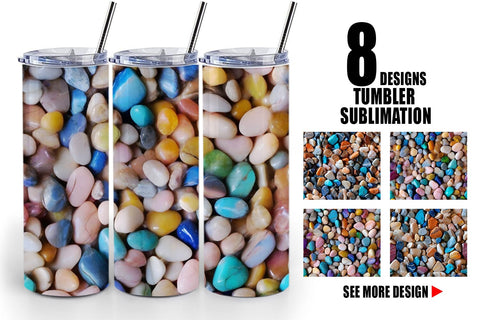 Tumbler Wrap Colorful Stone Pattern Sublimation artnoy 