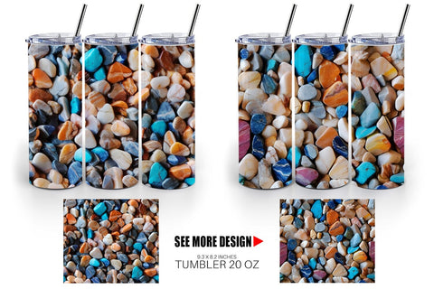 Tumbler Wrap Colorful Stone Pattern Sublimation artnoy 