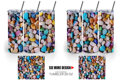 Tumbler Wrap Colorful Stone Pattern Sublimation artnoy 