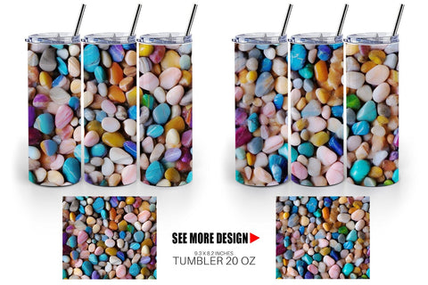 Tumbler Wrap Colorful Stone Pattern Sublimation artnoy 