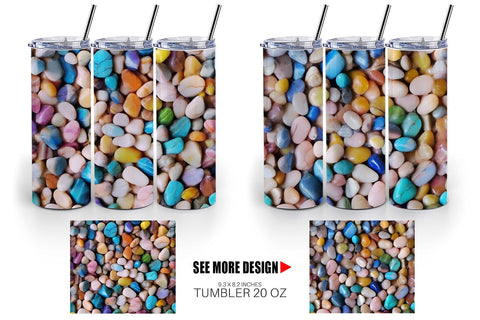 Tumbler Wrap Colorful Stone Pattern Sublimation artnoy 
