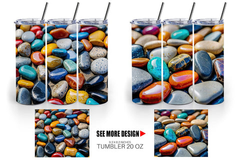 Tumbler Wrap Colorful Stones Sublimation artnoy 