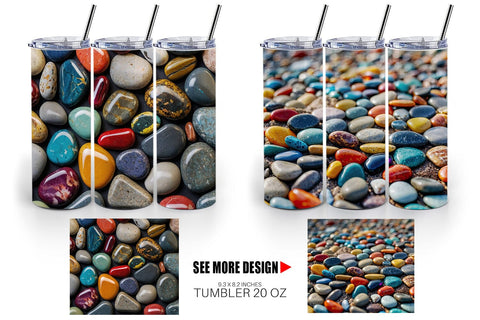 Tumbler Wrap Colorful Stones Sublimation artnoy 