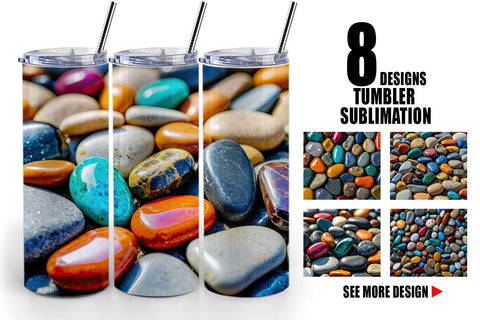 Tumbler Wrap Colorful Stones Sublimation artnoy 