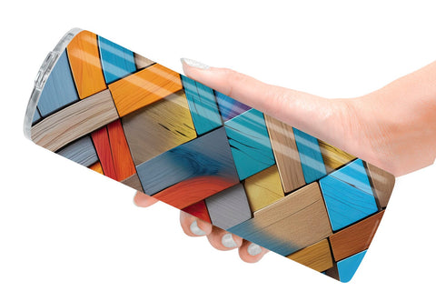 Tumbler Wrap Colorful Wood Mosaic Sublimation artnoy 