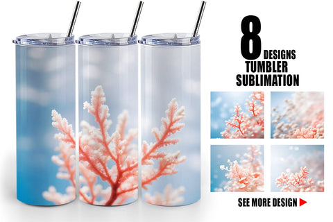 Tumbler Wrap Coral Charm Sublimation artnoy 