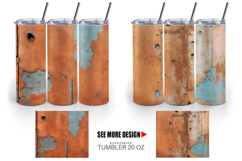 Tumbler Wrap Corroded Metal Rust Sublimation artnoy 