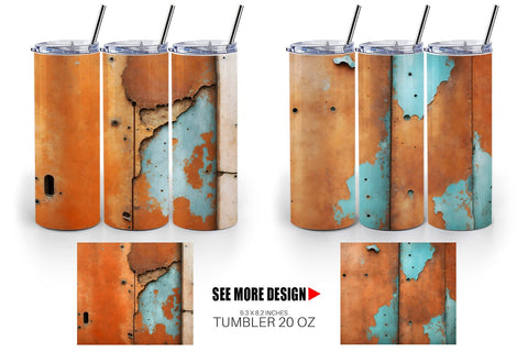 Tumbler Wrap Corroded Metal Rust Sublimation artnoy 