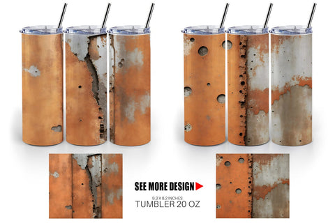 Tumbler Wrap Corroded Metal Rust Sublimation artnoy 