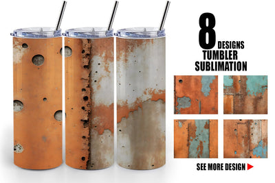 Tumbler Wrap Corroded Metal Rust Sublimation artnoy 