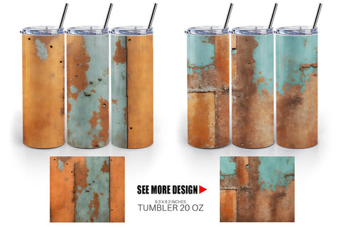Tumbler Wrap Corroded Metal Rust Sublimation artnoy 