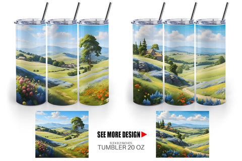 Tumbler Wrap Countryside Summer Sublimation artnoy 