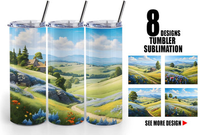 Tumbler Wrap Countryside Summer Sublimation artnoy 