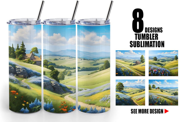 Tumbler Wrap Countryside Summer Sublimation artnoy 