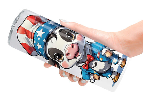Tumbler Wrap Cow 4th of July Sublimation artnoy 