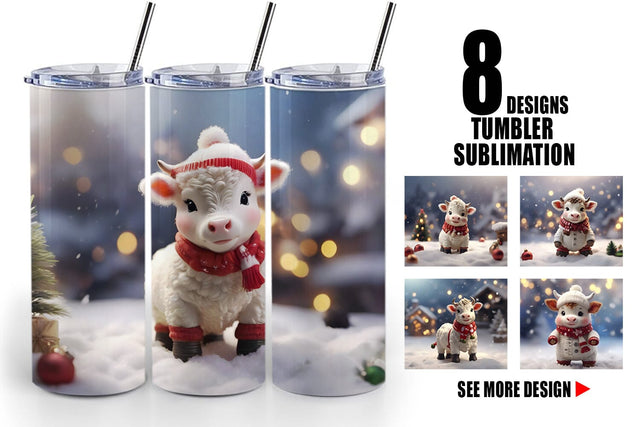 Tumbler Wrap Cow Christmas Sublimation artnoy 