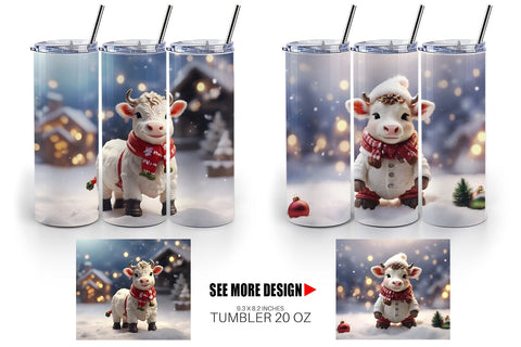 Tumbler Wrap Cow Christmas Sublimation artnoy 