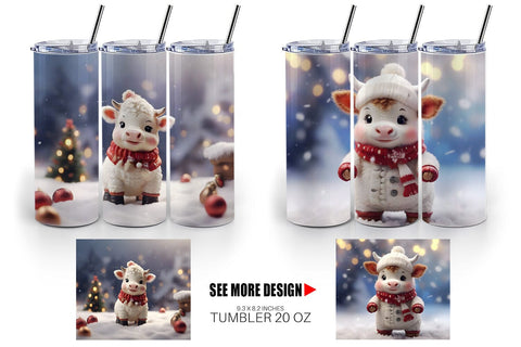 Tumbler Wrap Cow Christmas Sublimation artnoy 
