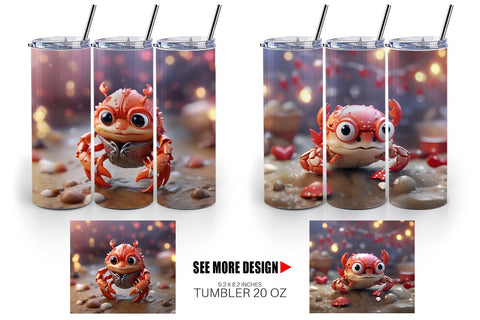 Tumbler Wrap Crab Valentine Sublimation artnoy 