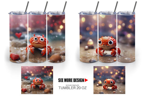 Tumbler Wrap Crab Valentine Sublimation artnoy 