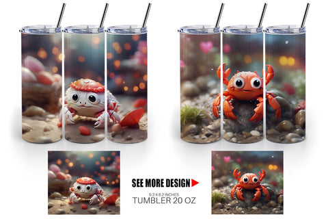 Tumbler Wrap Crab Valentine Sublimation artnoy 