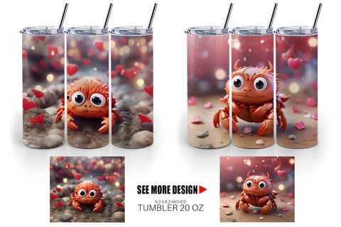 Tumbler Wrap Crab Valentine Sublimation artnoy 