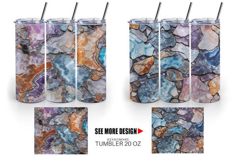 Tumbler Wrap Cracked Iridescent Sublimation artnoy 