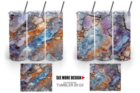 Tumbler Wrap Cracked Iridescent Sublimation artnoy 