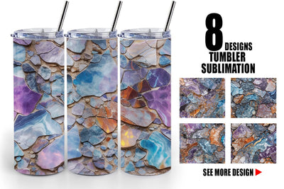Tumbler Wrap Cracked Iridescent Sublimation artnoy 