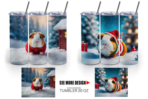 Tumbler Wrap Crochet Guinea Pig Sublimation artnoy 